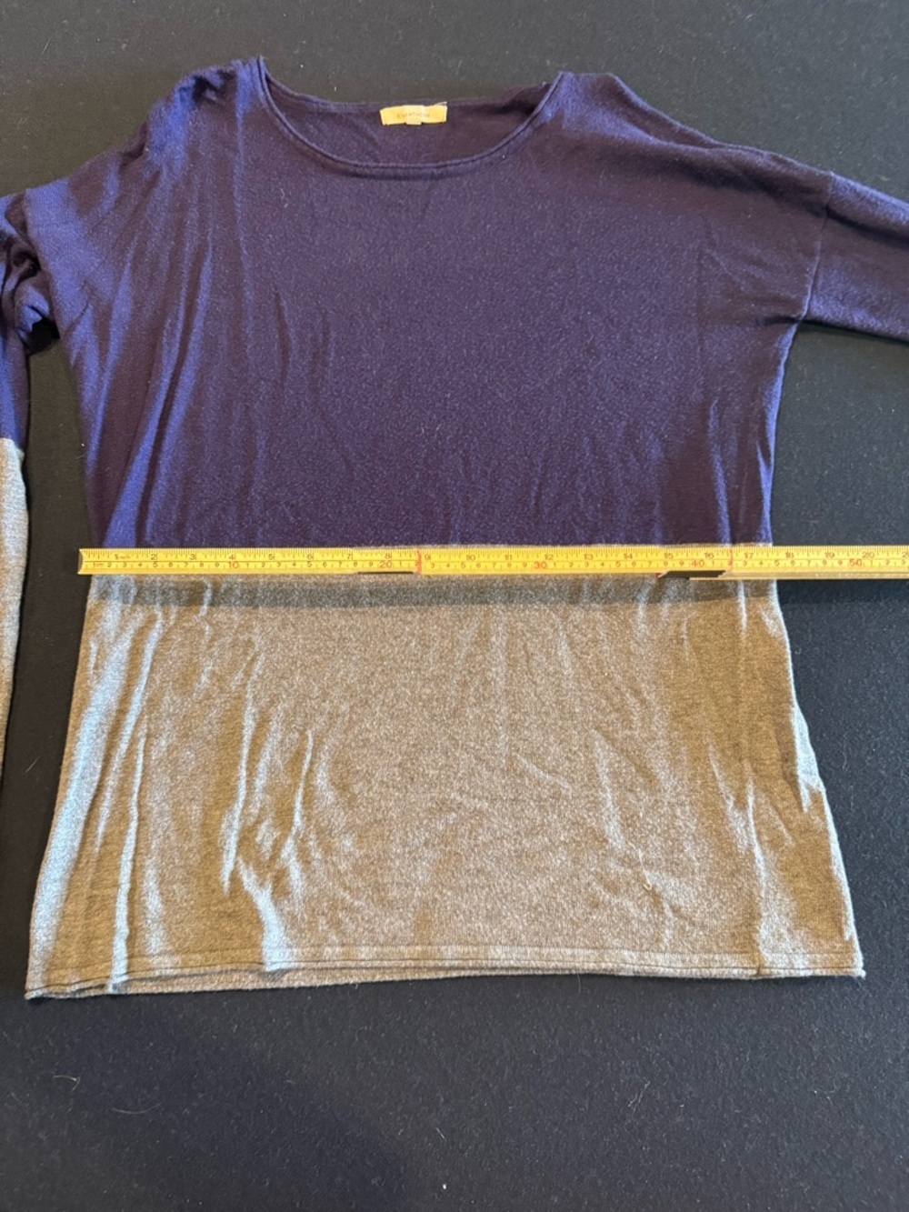 41 Hawthorn Navy and Gray Colorblock Scoop Neck Sweater - Picture 6 of 10